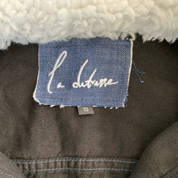 La Detresse x Bandier black denim fur jacket sunset after dark NWT - Picture 3 of 11